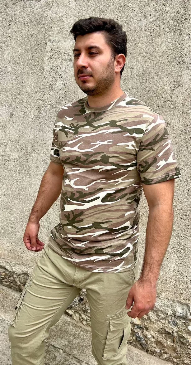 Camouflage T-shirt, Men's, 100% Cotton, 170g/m, Light fabric, Size S & M