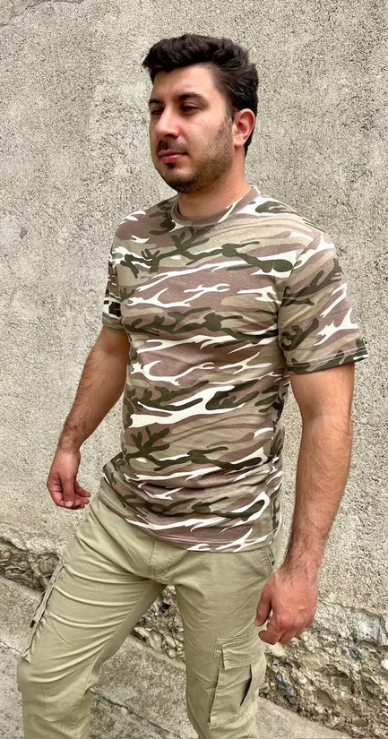 Camouflage T-shirt, Men's, 100% Cotton, 170g/m, Light fabric, Size S & M