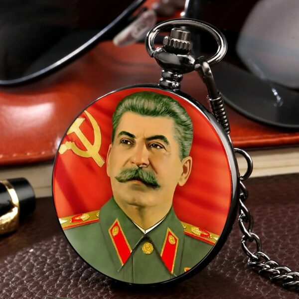 Soviet Pocket Watch Stalin Portrait Russia Leader Soviet Union Retro Watch 