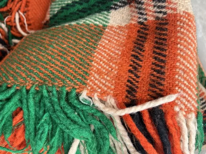 Rhodope Blanket Made of Wool Natural Material Natural Color Retro 