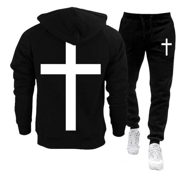 Men's sports outfit CROSS PADDED, Sweatshirt and trousers, Set, Bulgarian print Cross Design
